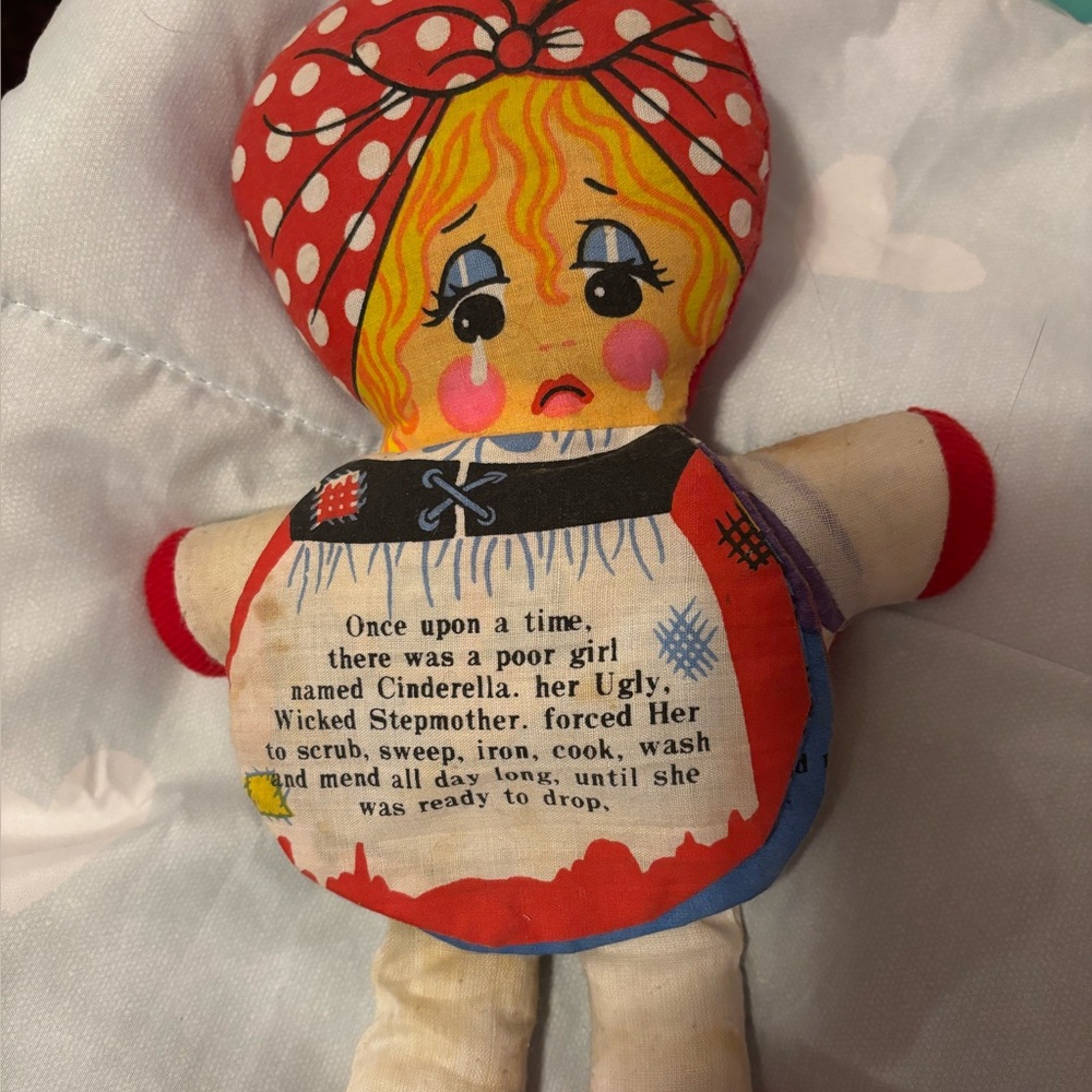 Vintage Rag Doll with Multiple Faces/Story book on her skirt